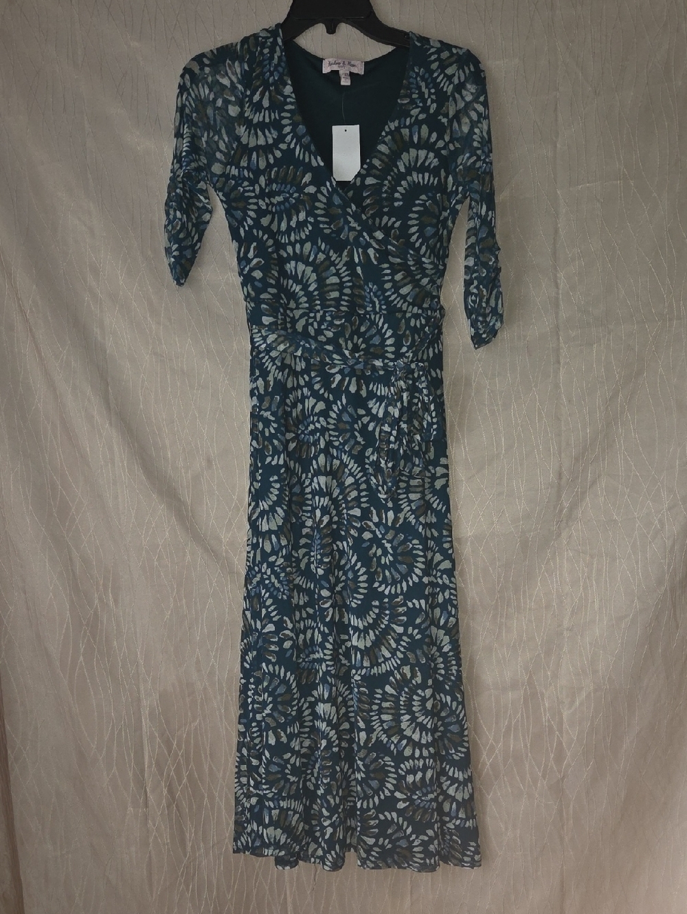 Teal‎ Floral Wrap Maxi Dress